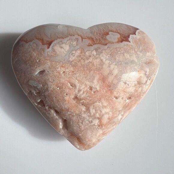 Pink Agate Crystal Heart‎ Carving (#8) - Picture 6 of 10